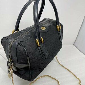 Vintage Gucci Black Monogram Micro GG Doctors Bag